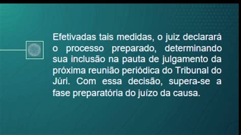 Da Preparação Do Processo Para Julgamento Em Plenário Do Júri Youtube