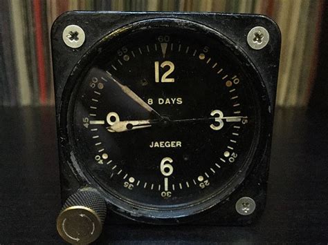 Vintage Jaeger 8 Days Aircraft Aviation Clock Jaeger Lecoultre Very