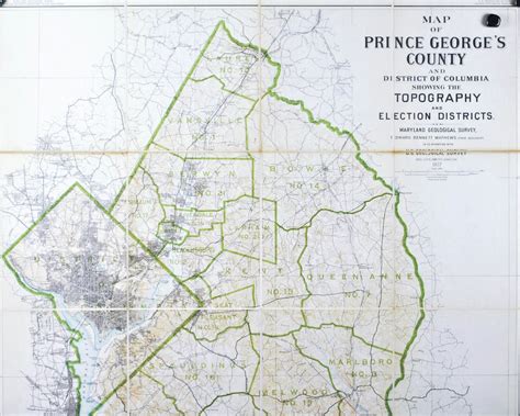1927 Map Of Prince Georges County And District Of Columbia Edward B