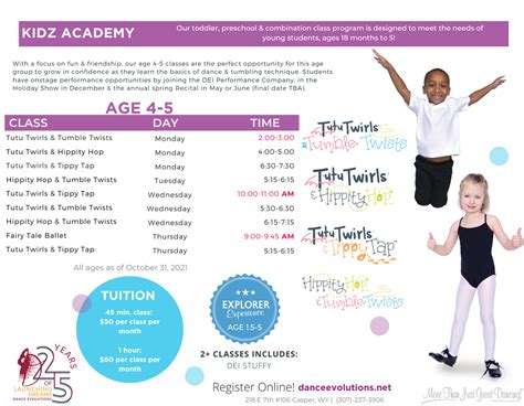 Kidz Academy Ages 4 5 Dance Evolutions