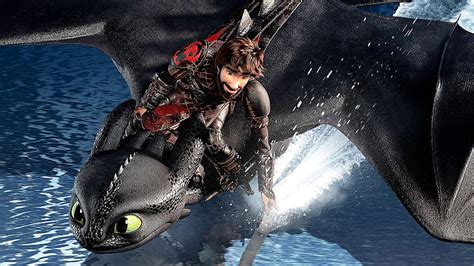 HD Wallpaper Water Squirt Black Dragon Cartoon Hiccup Toothless