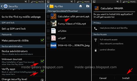 I am an experienced software engineer and freelance app developer. Inside Galaxy: Samsung Galaxy S4: How to Install Apps from Unknown Sources (.apk File)
