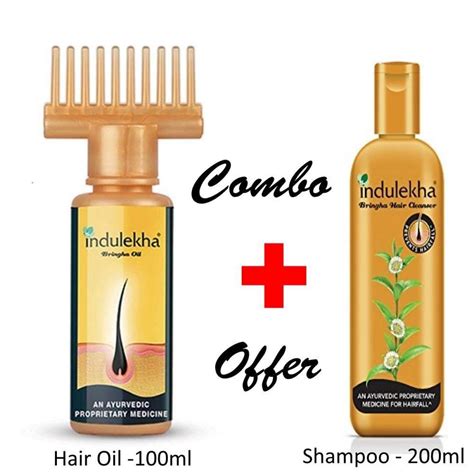 Indulekha Bringha Hair Treatment Oil Ml Shampoo Ml Combo