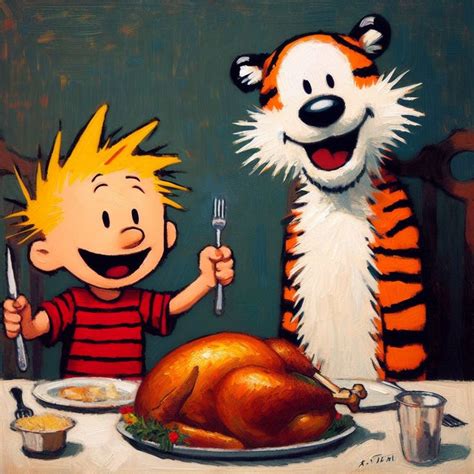 Calvin And Hobbes Ready For Thanksgiving Calvin And Hobbes Black And
