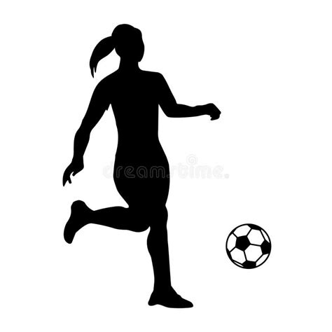 Jogadora De Futebol Da Silhueta Fotografia Do Jogador Ilustração Do Vetor Ilustração De