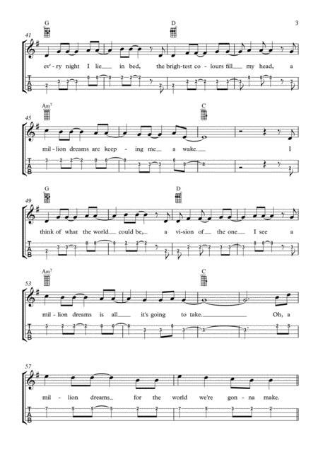 Maybe you would like to learn more about one of these? A Million Dreams (for Ukulele With TAB) By - Digital Sheet ...