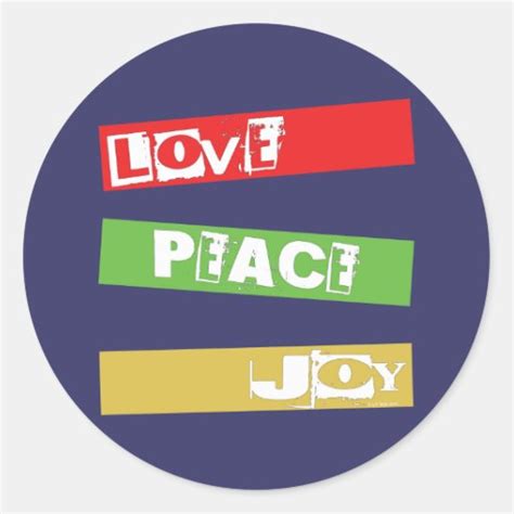 Love Peace Joy Sticker Zazzle