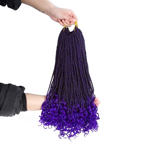 Elegant Muses 18 Curly Senegalese Twist Hair Crochet Braids Synthetic