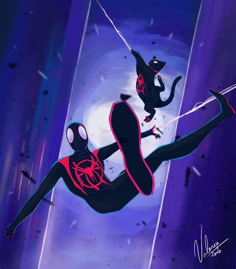 Spiderverse Miles Morales And His Cat By Valonia Feline On Deviantart