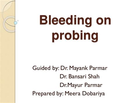 Bleeding On Probing Periodontics