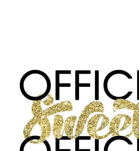 Office Sweet Office Gold Glitter Printable Office Decor Etsy