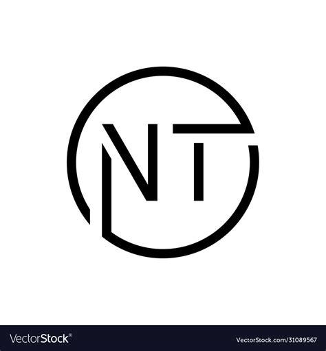 Initial Letter Nt Logo Design Template Creative Vector Image