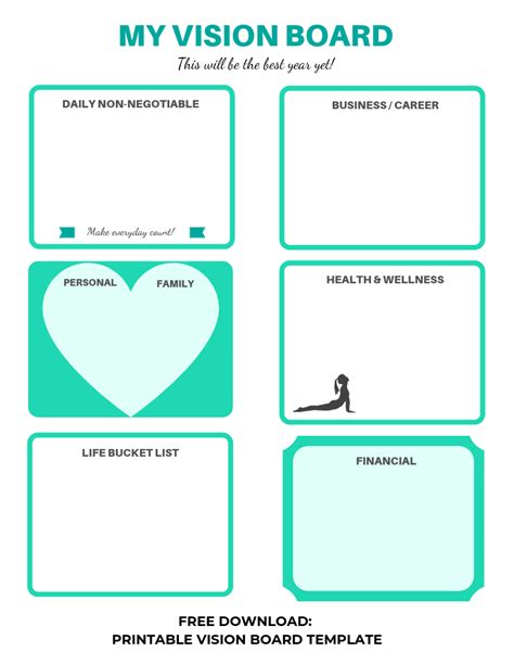 Vision Board Template Free Printable