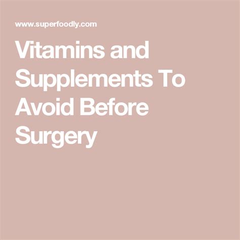 Foods to avoid after surgery. Pin on To your health