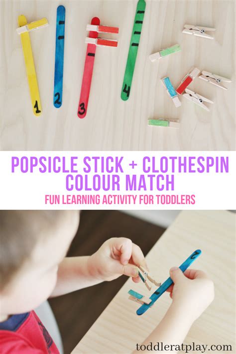 This Popsicle Stick Clothespin Colour Match Activity Was A Big Win