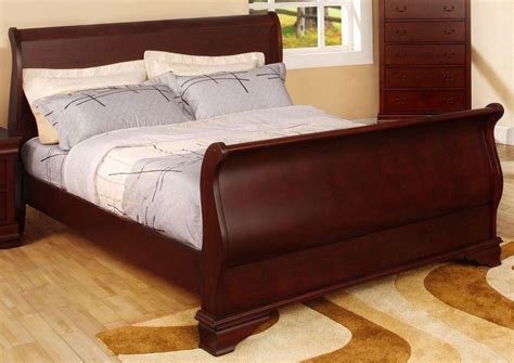 Laurelle Cherry King Sleigh Bed From Furniture Of America Cm7815ek Bed
