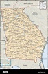 Mapa político de Georgia Fotografía de stock - Alamy