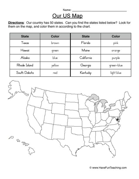 Explore our 50 states worksheets and learn to identify the states and capitals of the united states; States Worksheets | Have Fun Teaching