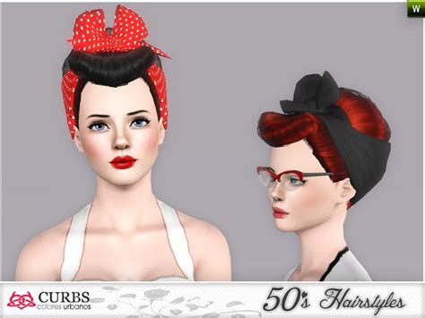 Colores Urbanos Curbs 50s Hairstyles04v2 Sims 4 Controls Retro