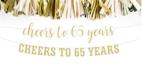 Cheers To 65 Years Banner 65th Birthday Party By Mailboxhappiness