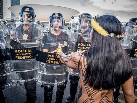Police Use Tear Gas And Rubber Bullets At Indigenous Protest In Brazil