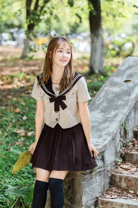 New Japanese School Uniform Girls Novelty Sailor Suits Milk Tea Color Summer Style Jk Sets