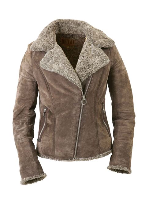 Jofama Mika Leather Suede Jacket Light Brown