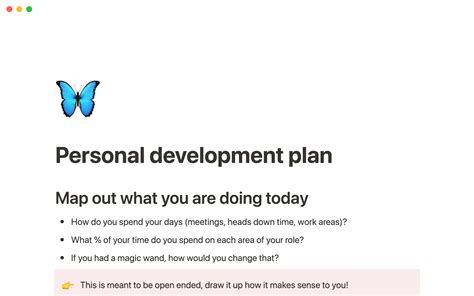 Notion Template Gallery Personal Development Plan