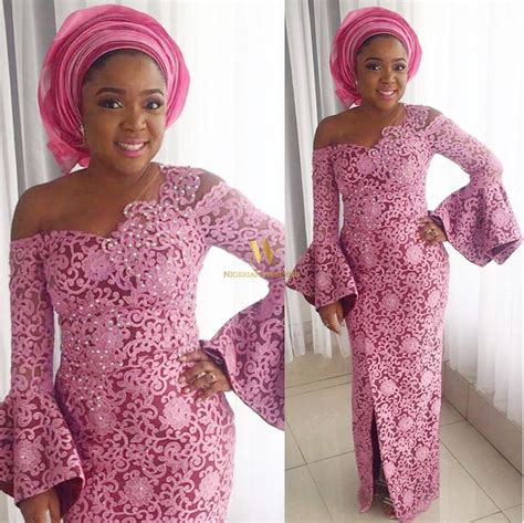 Nigerian Wedding Latest Aso Ebi Styles Pink And Wine Nigerian Lace