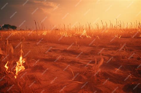 Premium AI Image | Climate chaos caused by global warming heatwaves