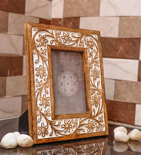 Buy Mango Wood Photo Frame In Natural Distress Finish 4 X 6 Inch By