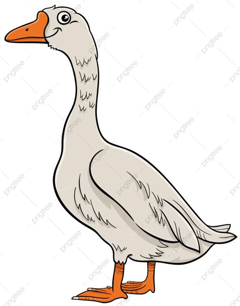 Gambar Ilustrasi Kartun Karakter Hewan Ternak Burung Angsa Putih