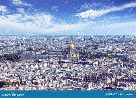 The Paris Skyline From Eiffel Tower Stock Image Image Of Palace