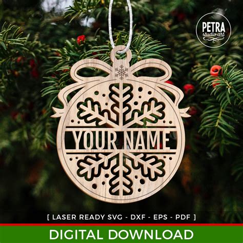 Christmas Ornament Laser Ready Svg Files For Glowforge Etsy