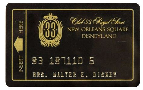 Lillian Disney Club 33 Membership Card