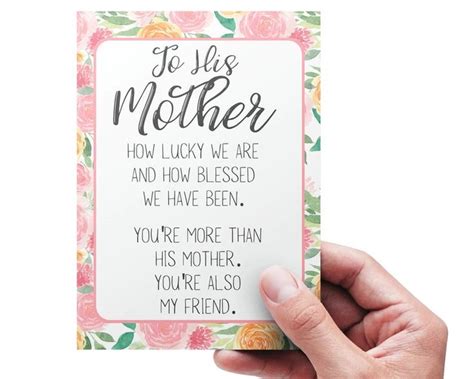 Mother In Law Mother S Day Printable Greeting Card To His Etsy In 2023 Printable Greeting