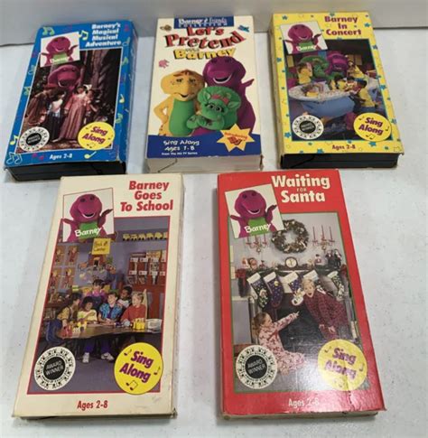 BARNEY FRIENDS VHS Lot Of 5 Vintage 1990s Waiting For Santa Lets