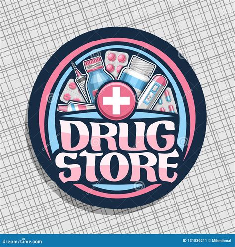 Vector Logo For Drug Store Stock Vector Illustration Of Pharmacy