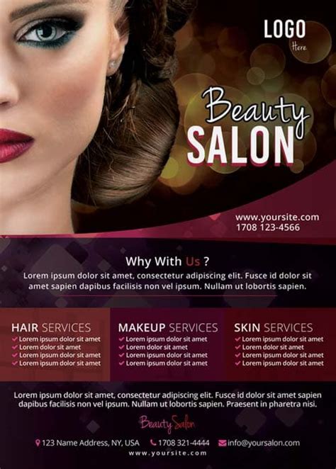Innovative, artistic, and just piece of information. Download the Free Beauty Salon Flyer Template for Photoshop