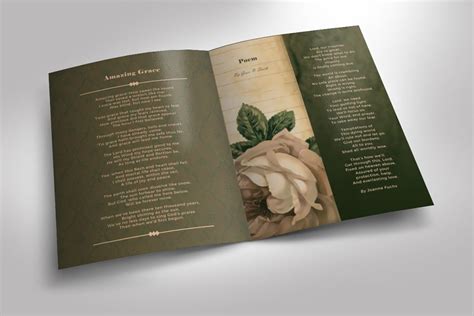 Vintage Green Funeral Program Creative Brochure Templates Creative