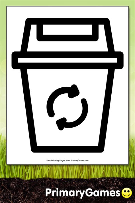 Get crafts, coloring pages, lessons, and more! Recycle Bin Coloring Page | Printable Earth Day Coloring ...