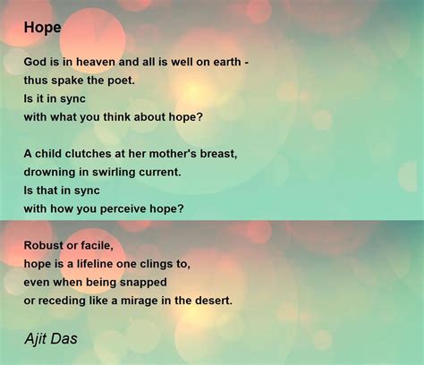 Hope Poem By Ajit Das Poem Hunter