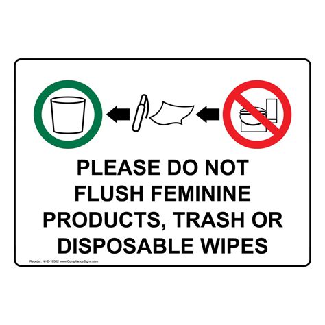Restrooms Restroom Etiquette Sign Do Not Flush Feminine Products