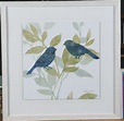 FRAMED PRINT OF TWO BIRDS AND LEAVES BY ARTIST CYNTHIA COULTER ...