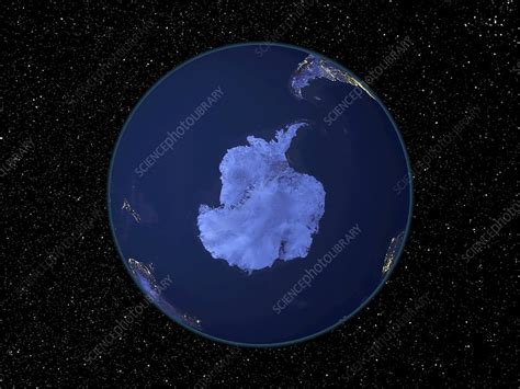 Antarctica At Night Satellite Image Stock Image F0010409