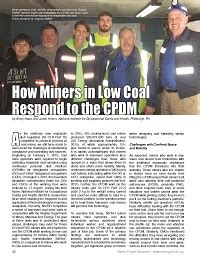Cdc Mining Miners In Low Coal Respond To The Cpdm Niosh
