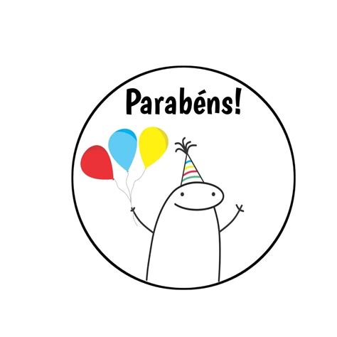 A Sticker That Says Parabens With Balloons In The Shape Of A Cartoon