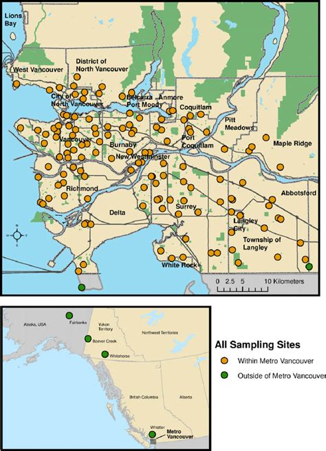 Map Of Sample Collection Sites Sampling Sites Were Selected To Evenly