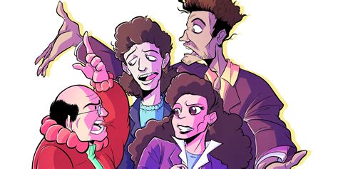 Seinfeld Art Shows Jerry Elaine Kramer And George As Comic Characters