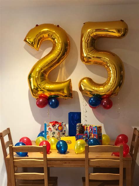 Giant Gold Number 25 Balloons Birthday Candles Candles